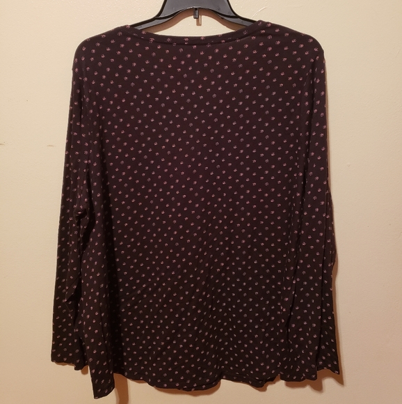 Evri brown long sleeve v neck top - Picture 3 of 3